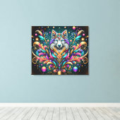 #4 Hond Abstract Canvas Afdruk (Insitu (Houten vloer))