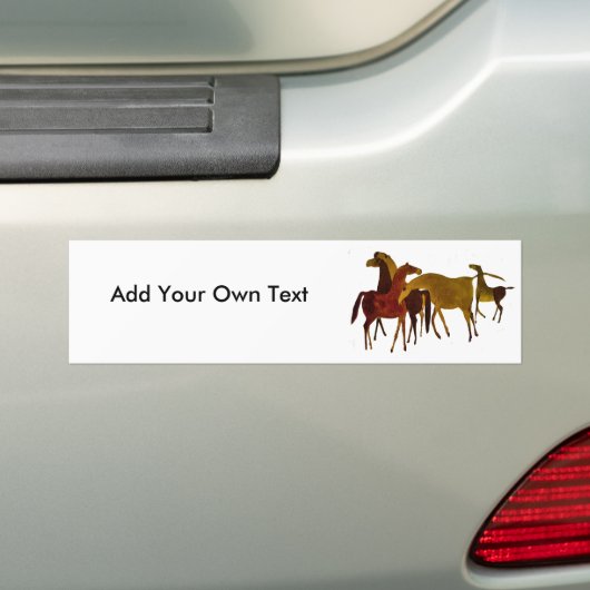 4-HORSES BUMPERSTICKER (Op auto)