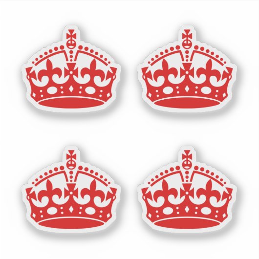 4 Houd Calm Crown Red Sticker (Voorkant)