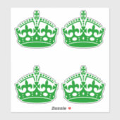 4 Houd kalm in groen Sticker (Vel)