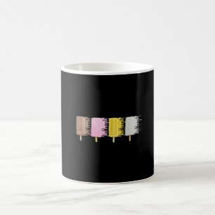 4 ijs - geel, roze, grijs, bruin koffiemok