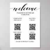 4 in 1 Ceremony&Seitting Chart&Bar&Menu QR-code Poster (Voorkant)