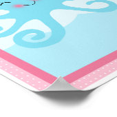 4-in-1 onder Zee/roze walvis 8x10 zurenartikelen Poster (Hoek)