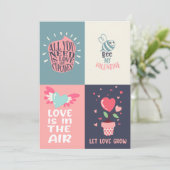 4-in-1 Valentijnse Kinder klaslokalen Feestdagenkaart (Staand voorkant)