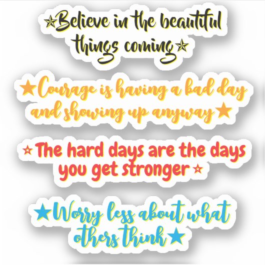 4 Inspirational Quotes for Middle Schoolers | Sticker (Voorkant)