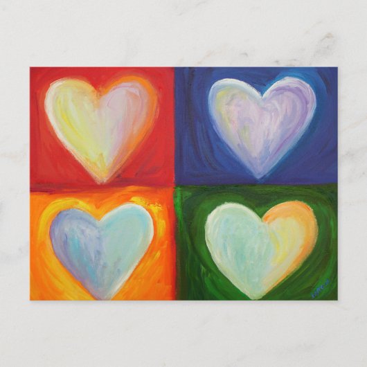 4 Inspirerend liefdesharten Aangepaste Art-Briefka Briefkaart (Voorkant)