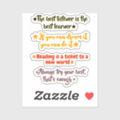 4 Inspirerende Citaten voor Basisschoolleerlingen Sticker (Vel)