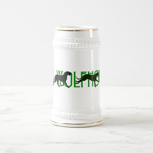 4 Irish Wolfhound Silhouettes Bierpul (Center)