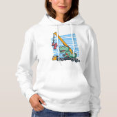 4 jaar 4e verjaardag Mobiele kraan Dinosaur Hoodie (Voorkant)
