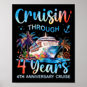 4 Jaar Cruisen 4e Verjaardags Cruise Reis Poster