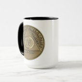 4 Jaar CUSTOM NAAM Nuchtere Munten Jubileum Mok (Voorkant links)