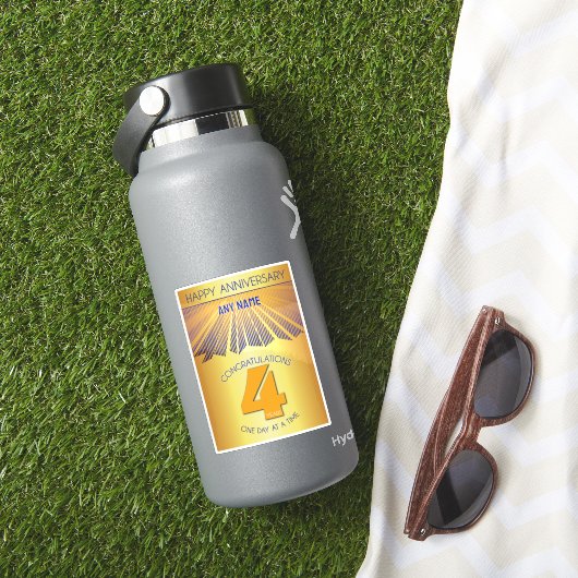 4 Jaar | Golden Ray 12 Stappen AANGEPASTE NAAM Sticker (HydroFlask Insitu)