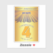 4 Jaar | Golden Ray 12 Stappen AANGEPASTE NAAM Sticker (Vel)