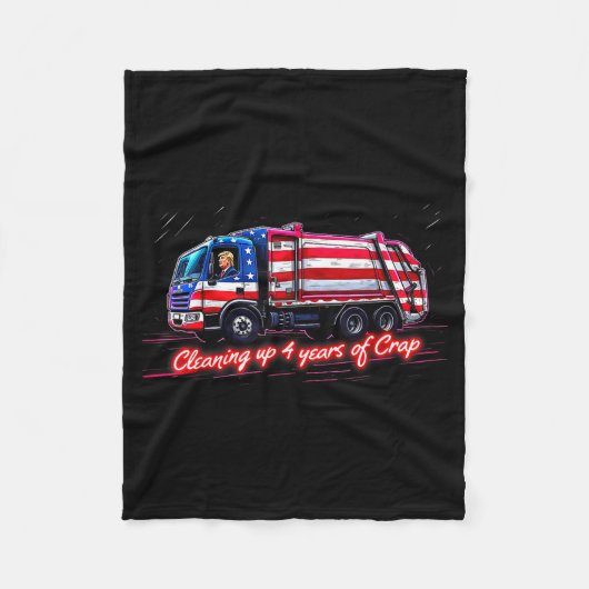 4 jaar grappig trump afval opruimen amerikaC Fleece Deken (Voorkant)