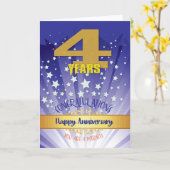 4 Jaar Hersteldatum Dik Cijfer Kaart (Gele Bloem)