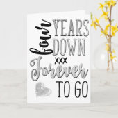 4 jaar Jubileum, 4 jaar, 4 jaar terug naar nog toe Kaart (Gele Bloem)