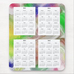 4 jaar kalender voor Fuzzy Colors Design Backgrd. Muismat