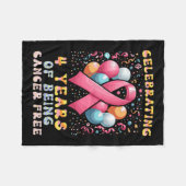 4 jaar kankervrij borstkanker fleece deken (Voorkant (Horizontaal))