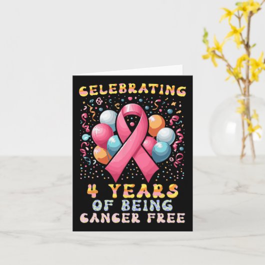 4 jaar kankervrij borstkanker kaart (Gele Bloem)