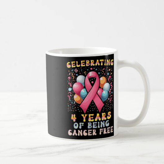 4 jaar kankervrij borstkanker koffiemok (Rechts)