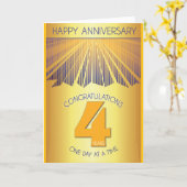 4 Jaar Nuchter Jubileum | Gouden Straal 12 Stappen Kaart (Gele Bloem)