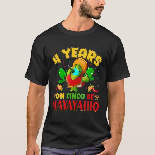 4 jaar op de Cinco de Maya Cinco de Mayo Mexican T-shirt (Voorkant)