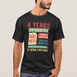4 jaar oud, 4 jaar oud, dag na dag van de geboorte t-shirt