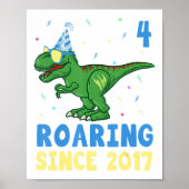 4 jaar oud, 4 jaar oud, jongens Dinosaur Kinder Gi Poster (Voorkant)
