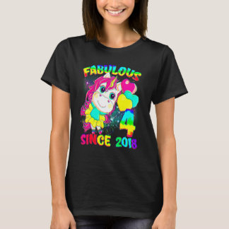 4 jaar oud, 4 jaar oud, onicorn meisje, Fabulous S T-shirt