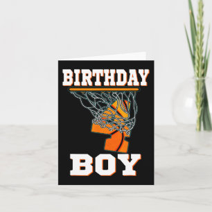 4 Jaar Oud Basketbal Jongen 4e Verjaardag Party Ce Kaart