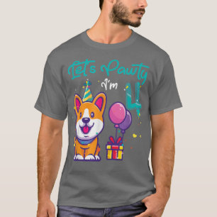 4 jaar oud Corgi Hondenliefhebber 4e verjaardag La T-shirt