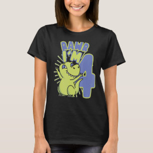 4 jaar oud dinusjaar voor de 4e verjaardag Rex din T-shirt