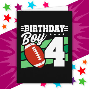 4 Jaar Oud Football Party Thema 4e Verjaardags Jon Kaart