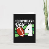 4 Jaar Oud Football Party Thema 4e Verjaardags Jon Kaart (Voorkant)