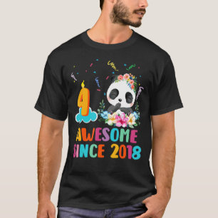 4 jaar oud Geweldige sinds 2018 4e verjaardag Pand T-shirt
