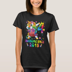 4 jaar oud Geweldige sinds 2018: abbing Unicorn vi T-shirt