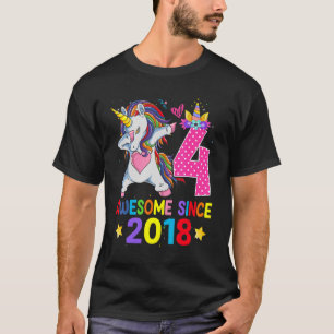 4 jaar oud Geweldige sinds 2018: abbing Unicorn vi T-shirt