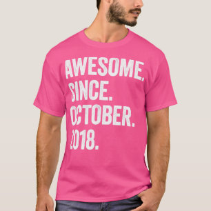 4 jaar oud Geweldige sinds oktober 2018 4th Birthd T-shirt