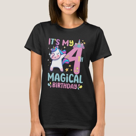 4 jaar oud Het is mijn vierde magische geboortedag T-shirt (Voorkant)