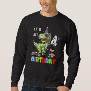 4 jaar oud Het is mijn vierde verjaardag Dinosaur Trui