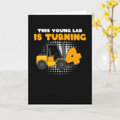 4 jaar oud jongetje 4e verjaardag vorkheftruck kaart (Gele Bloem)