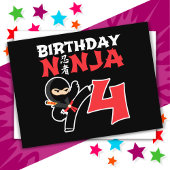 4 Jaar Oud Karate Ninja Party Kinder 4e Verjaardag Briefkaart