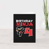 4 Jaar Oud Karate Ninja Party Kinder 4e Verjaardag Kaart (Voorkant)
