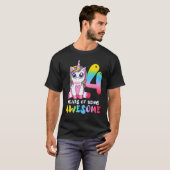 4 jaar oud meisje Cute Unicorn 4th Birthday Classi T-shirt (Voorkant volledig)