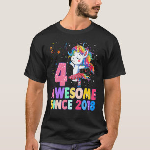 4 jaar oud meisje van de vierde verjaardag van het t-shirt