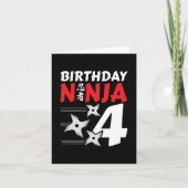 4 Jaar Oud Ninja Party Sterren Kinder 4e Verjaarda Kaart (Voorkant)