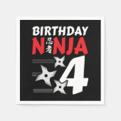 4 Jaar Oud Ninja Party Sterren Kinder 4e Verjaarda Servet (Voorkant)