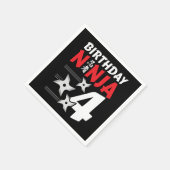 4 Jaar Oud Ninja Party Sterren Kinder 4e Verjaarda Servet (Hoek)