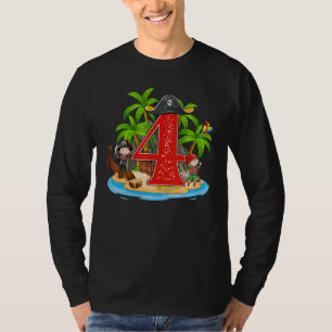 4 jaar oud Piraat Birthday Arr Pirates Ship Arr 4t T-shirt