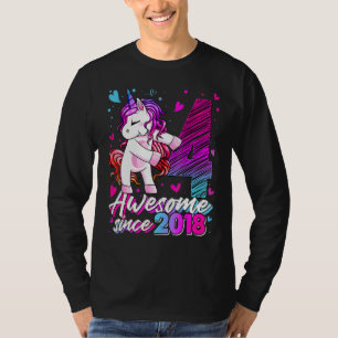 4 jaar oud Unicorn Floss4th Birthday Girl Uni T-shirt